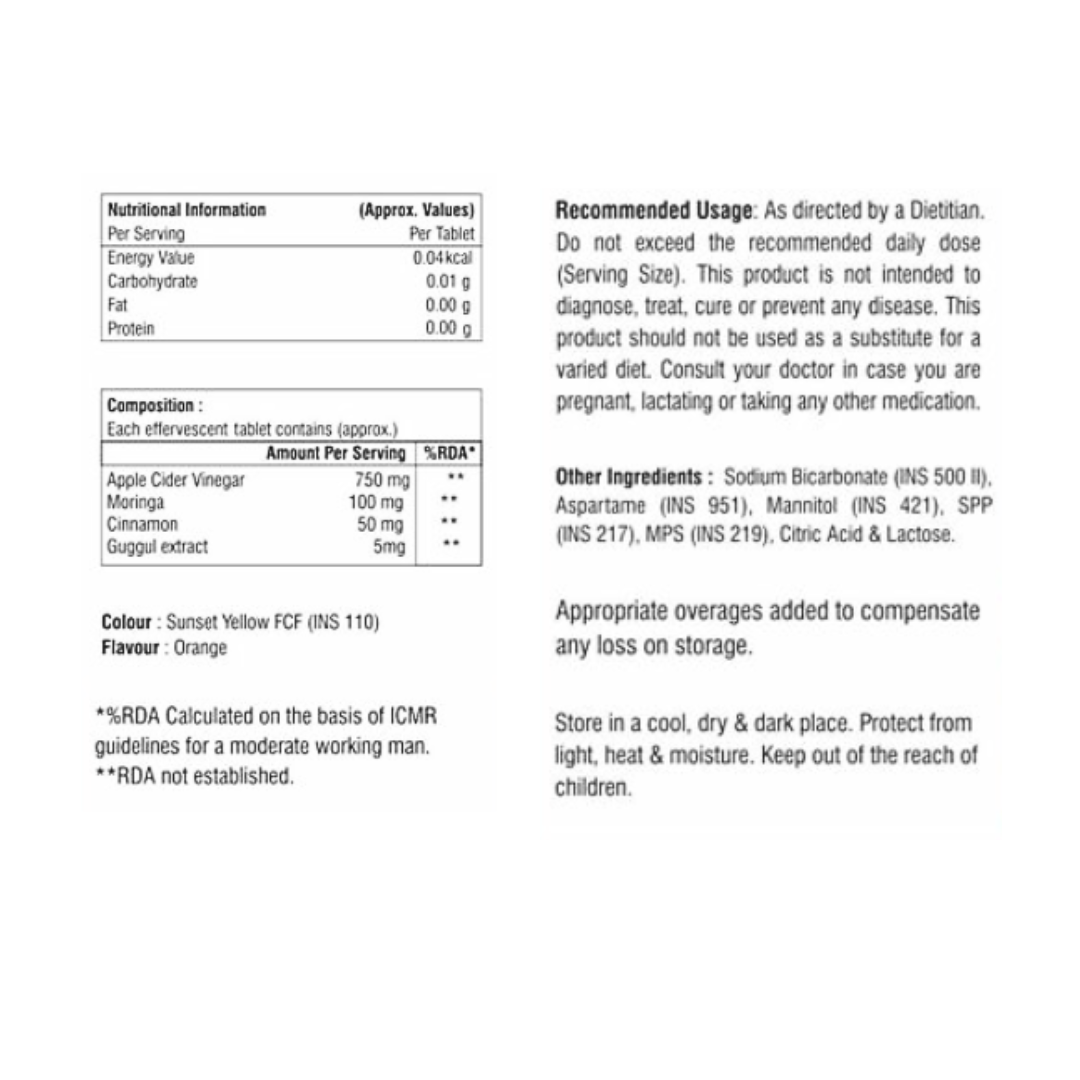 Qadgin Ceuticals Metabolic ACV + Moringa Effervescent Tablets 15 tabs - Image 6